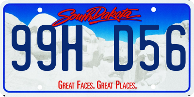 SD license plate 99HD56