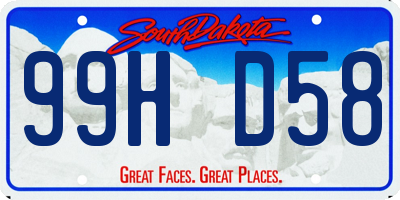 SD license plate 99HD58