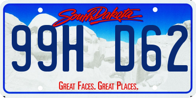 SD license plate 99HD62