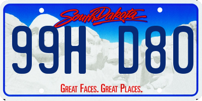 SD license plate 99HD80