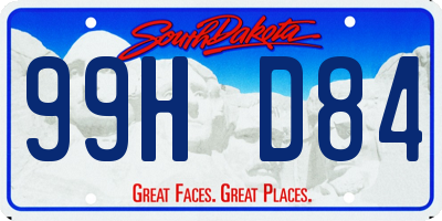 SD license plate 99HD84