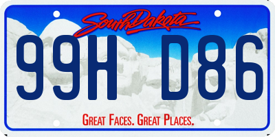 SD license plate 99HD86