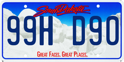 SD license plate 99HD90