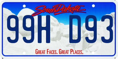 SD license plate 99HD93