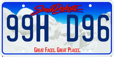 SD license plate 99HD96