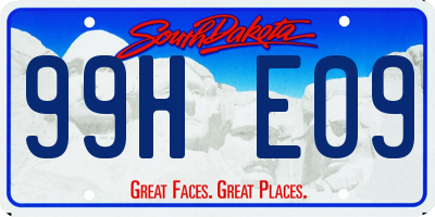 SD license plate 99HE09