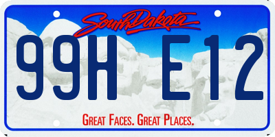 SD license plate 99HE12