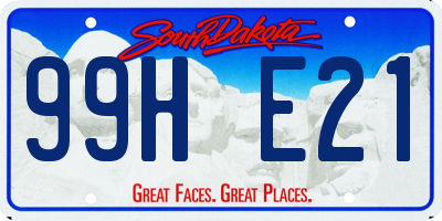 SD license plate 99HE21