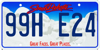 SD license plate 99HE24