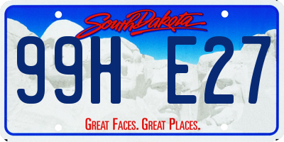 SD license plate 99HE27