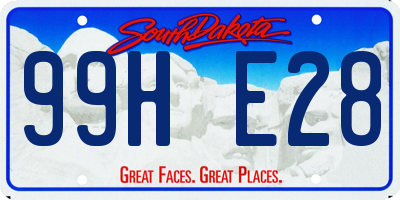 SD license plate 99HE28