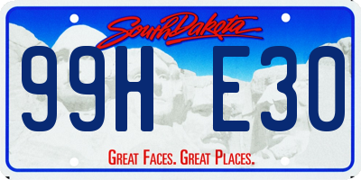 SD license plate 99HE30