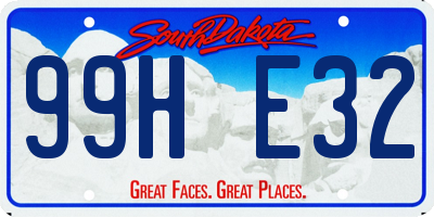 SD license plate 99HE32