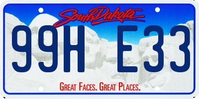 SD license plate 99HE33