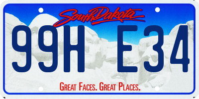 SD license plate 99HE34