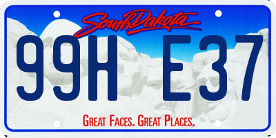 SD license plate 99HE37