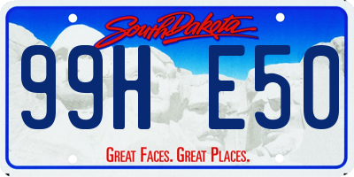 SD license plate 99HE50