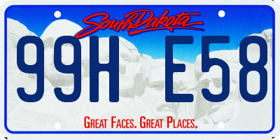 SD license plate 99HE58