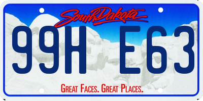 SD license plate 99HE63