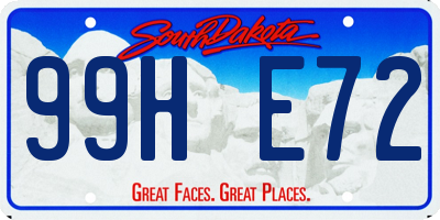 SD license plate 99HE72