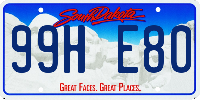 SD license plate 99HE80