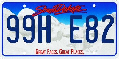 SD license plate 99HE82