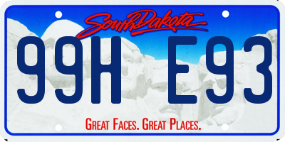 SD license plate 99HE93