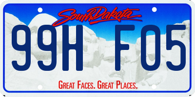 SD license plate 99HF05