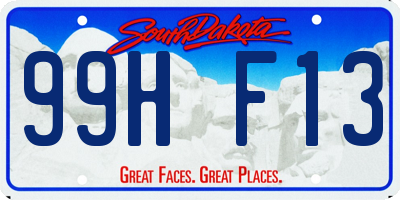 SD license plate 99HF13