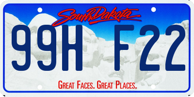 SD license plate 99HF22