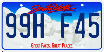 SD license plate 99HF45