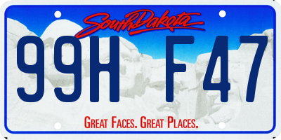 SD license plate 99HF47