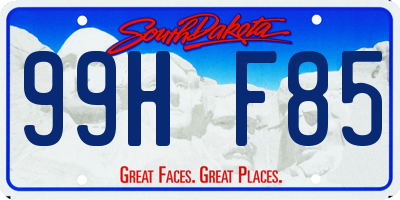 SD license plate 99HF85