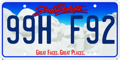 SD license plate 99HF92