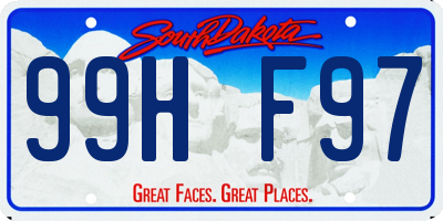 SD license plate 99HF97