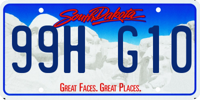 SD license plate 99HG10