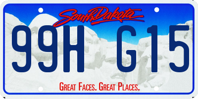 SD license plate 99HG15