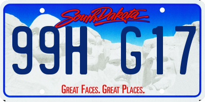 SD license plate 99HG17
