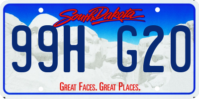 SD license plate 99HG20