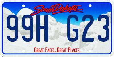 SD license plate 99HG23