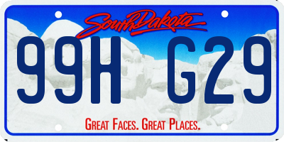 SD license plate 99HG29
