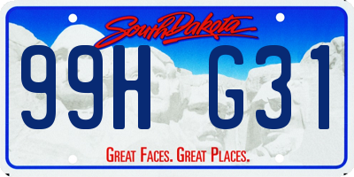 SD license plate 99HG31