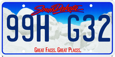 SD license plate 99HG32