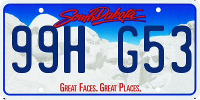 SD license plate 99HG53