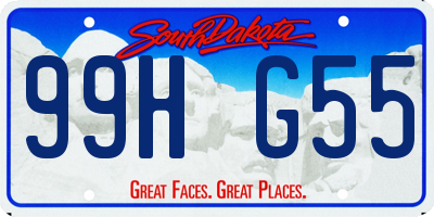 SD license plate 99HG55
