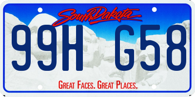 SD license plate 99HG58