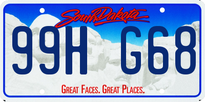 SD license plate 99HG68