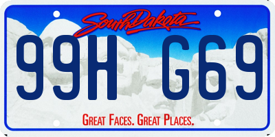 SD license plate 99HG69
