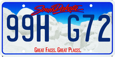 SD license plate 99HG72