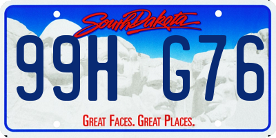 SD license plate 99HG76